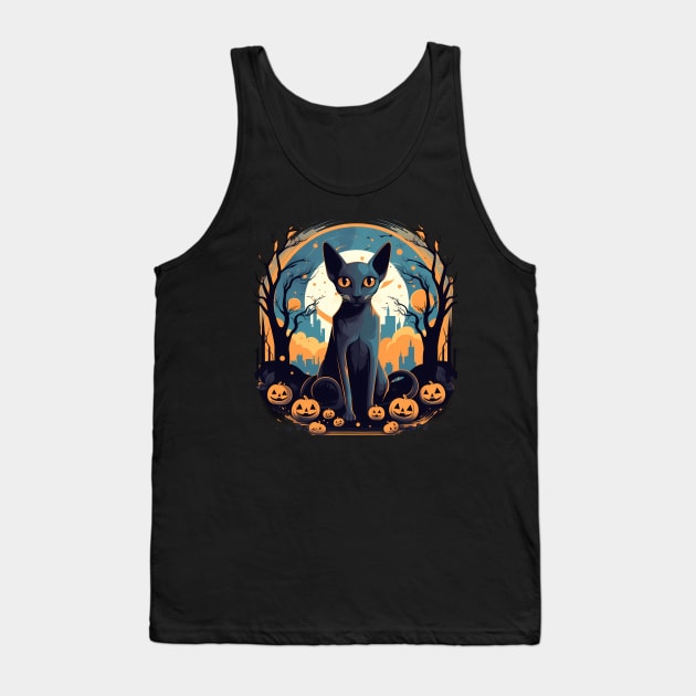 Oriental Shorthair Cat Halloween, Cat Lover Tank Top by dukito